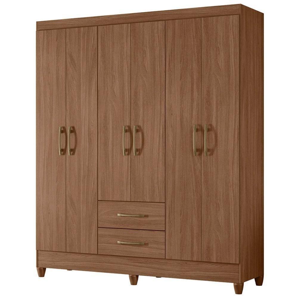 Guarda Roupa Casal Panama 6p 153 Cm Carvalho Moval Carvalho - 1
