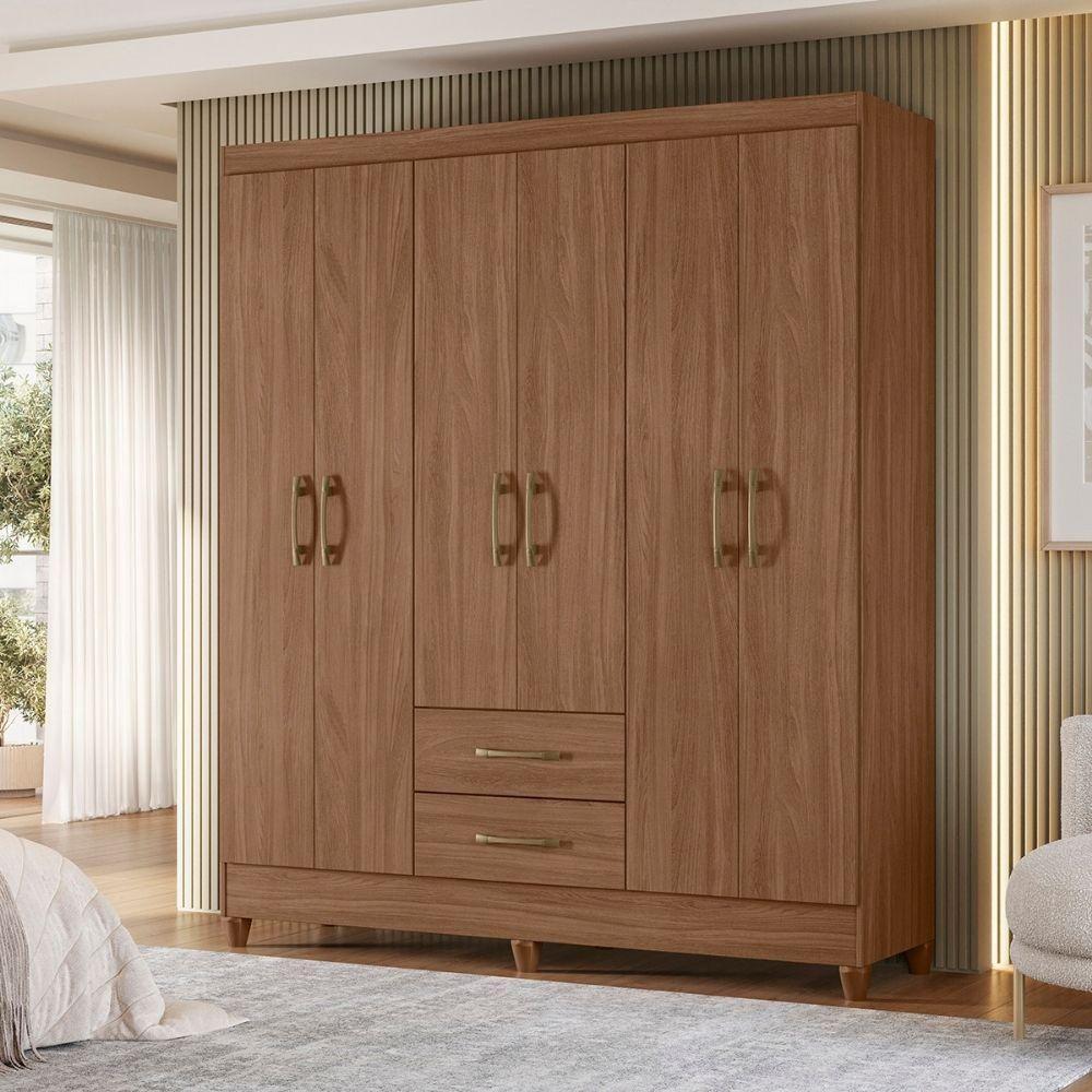 Guarda Roupa Casal Panama 6p 153 Cm Carvalho Moval Carvalho - 3