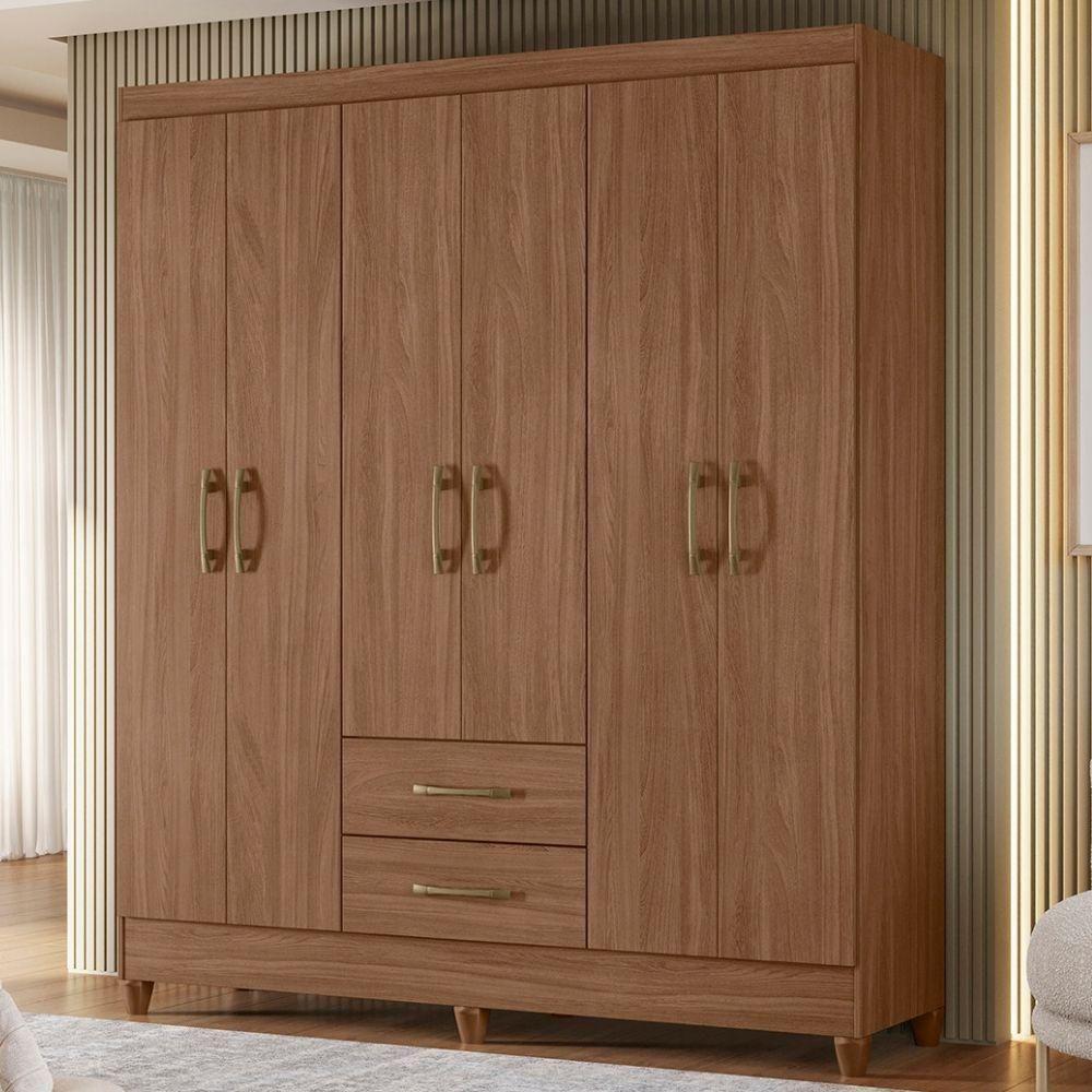 Guarda Roupa Casal Panama 6p 153 Cm Carvalho Moval Carvalho - 5