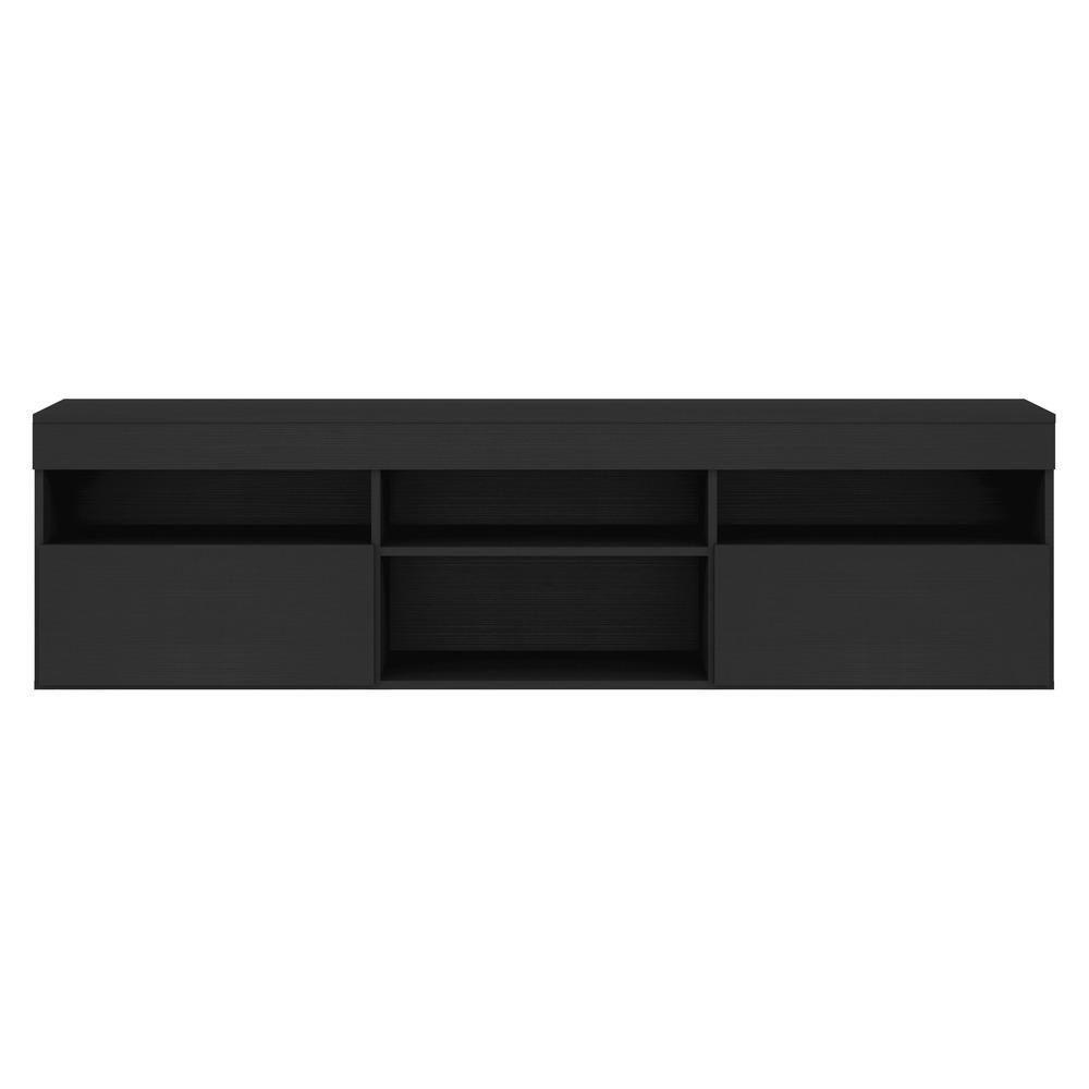 Rack Tv 65" Suspenso Com 2 Portas Paris Multimóveis V3326 Preto Preto - 3
