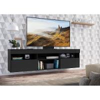 Rack Tv 65" Suspenso Com 2 Portas Paris Multimóveis V3326 Preto Preto - 2