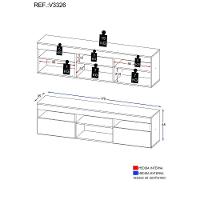 Rack Tv 65" Suspenso Com 2 Portas Paris Multimóveis V3326 Preto Preto - 5