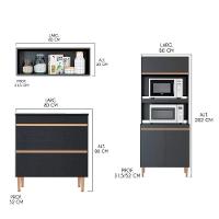 Cozinha Modulada Torre Quente Sabrina 6pçs Mdp Menu Móveis Preto - 5