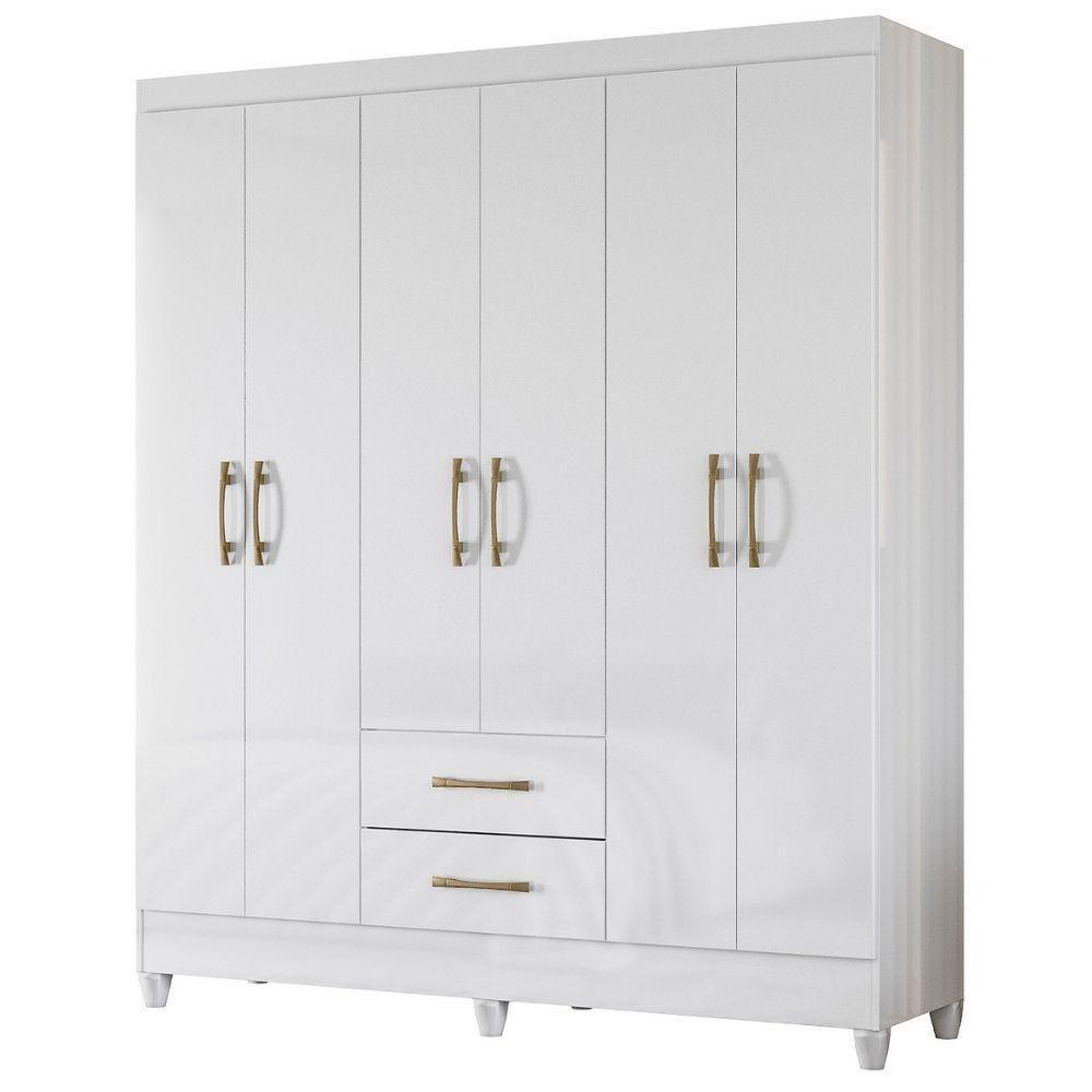 Guarda Roupa Casal Panama 6p 153 Cm Branco - 1