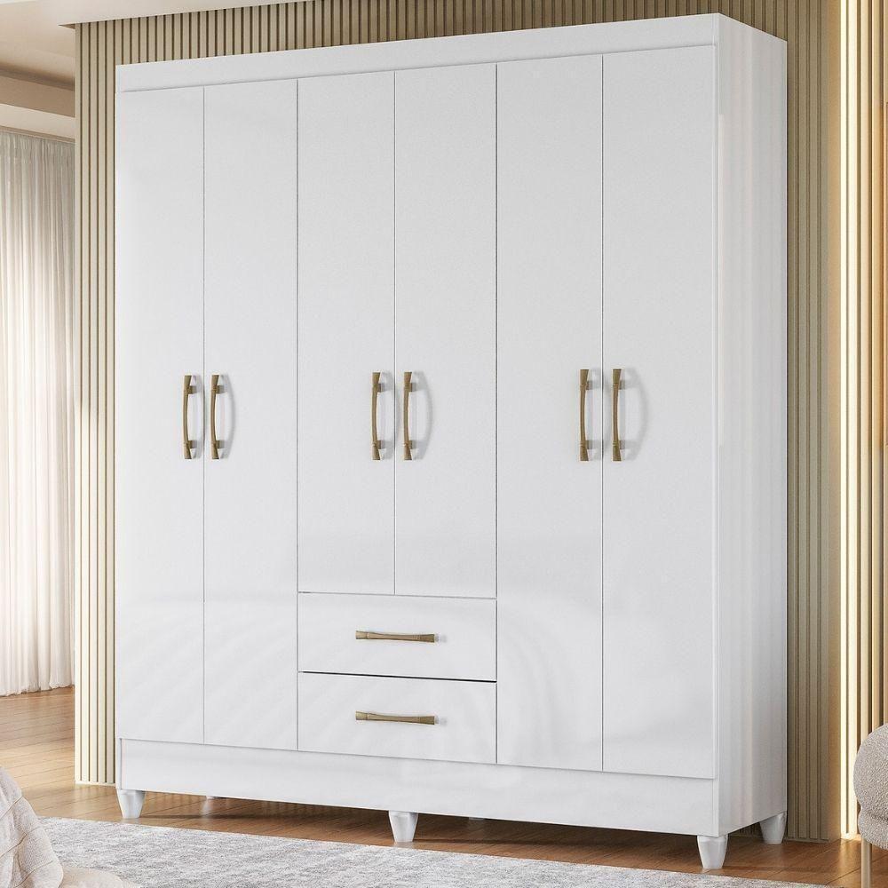 Guarda Roupa Casal Panama 6p 153 Cm Branco - 2