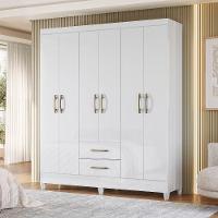 Guarda Roupa Casal Panama 6p 153 Cm Branco - 7