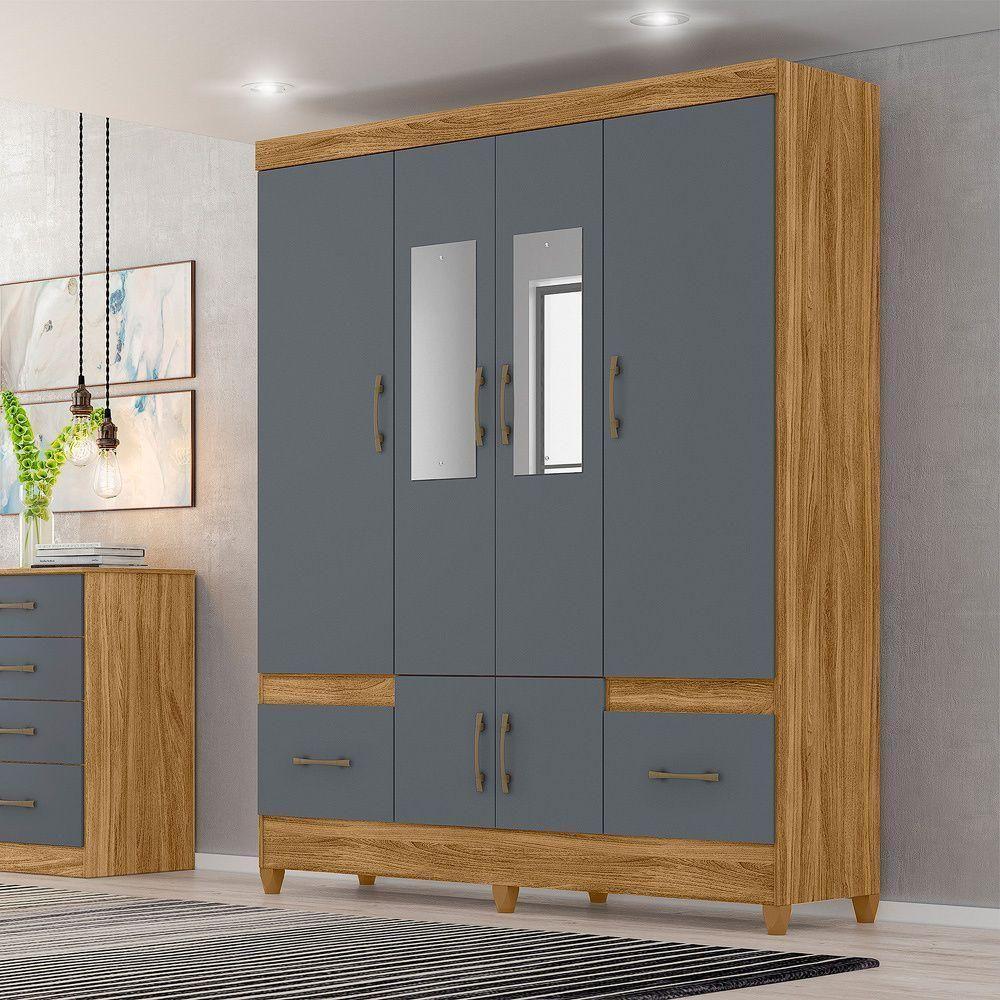 Guarda Roupa Casal Ms912 6p Espelho 165 Cm Freijo Cinza Moval - 7
