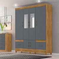 Guarda Roupa Casal Ms912 6p Espelho 165 Cm Freijo Cinza Moval - 7