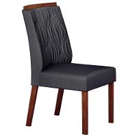 Conjunto 2 Cadeiras De Jantar Ilhéus Veludo Chumbo Pés Em Madeira Maciça Leifer Móveis