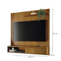 Estante Home Theater Suspenso Aurora Cumaru Com Cristaleira Marina Cumaru Opala - Madetec - 3