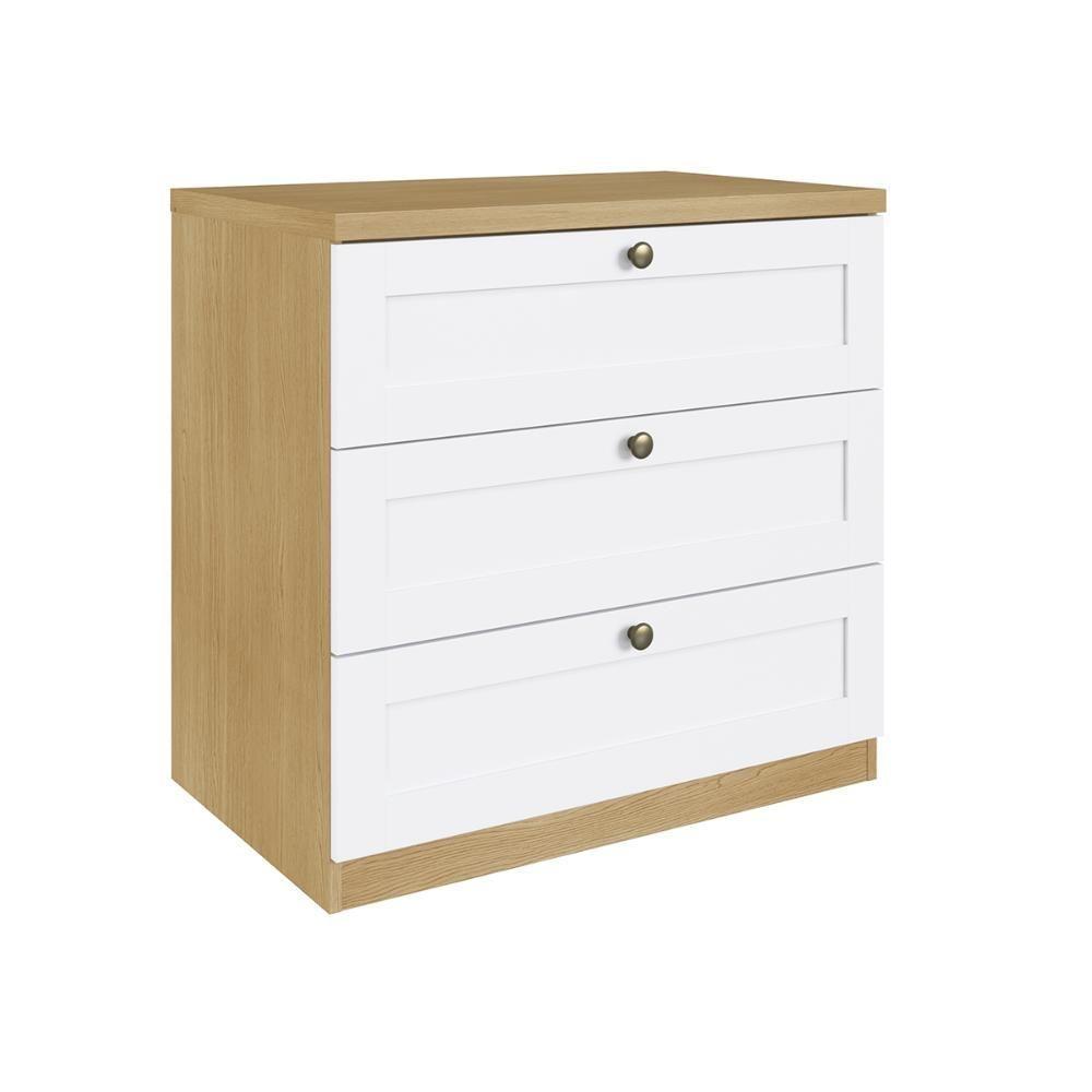 Cômoda Genialflex Infinity 3 Gavetas 100% Mdf Savana-branco - 7