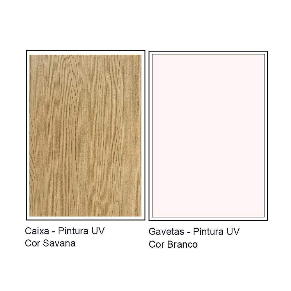 Cômoda Genialflex Infinity 3 Gavetas 100% Mdf Savana-branco - 10