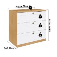 Cômoda Genialflex Infinity 3 Gavetas 100% Mdf Savana-branco - 3