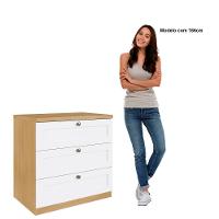 Cômoda Genialflex Infinity 3 Gavetas 100% Mdf Savana-branco