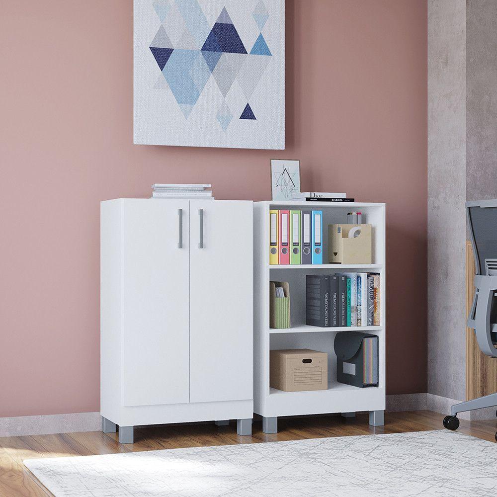 Multiuso Versati 2 Portas Design Moderno Poquema Branco - 3