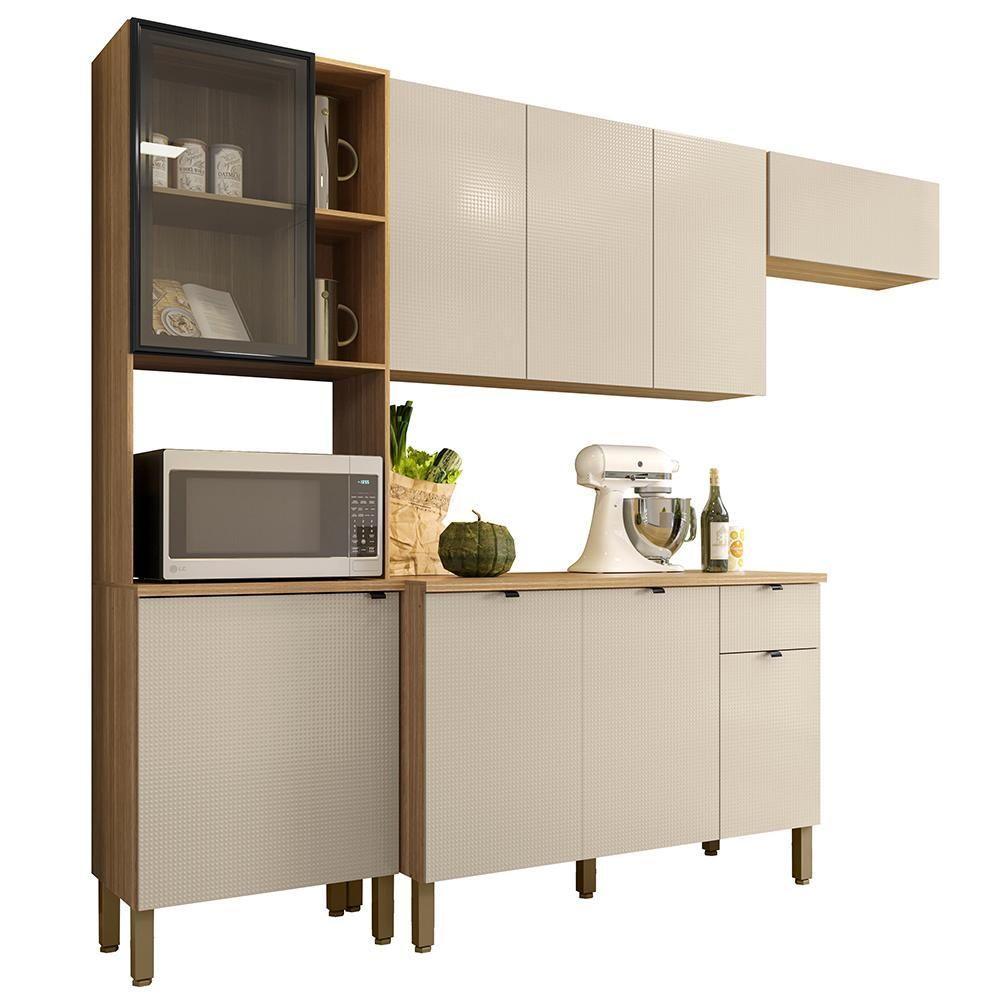 Cozinha Balcao Tampo 251 Cm Mdf Vert Plus Freijo Soft Ktp - 1