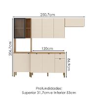 Cozinha Balcao Tampo 251 Cm Mdf Vert Plus Freijo Soft Ktp - 3
