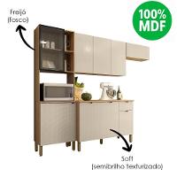 Cozinha Balcao Tampo 251 Cm Mdf Vert Plus Freijo Soft Ktp - 5