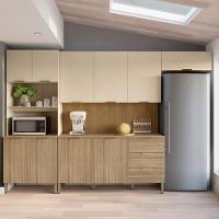 Cozinha Balcao Tampo Glam Freijo Vanilla Cp Ripado Freijo Ktp - 2