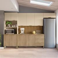 Cozinha Balcao Tampo Glam Freijo Vanilla Cp Ripado Freijo Ktp - 7