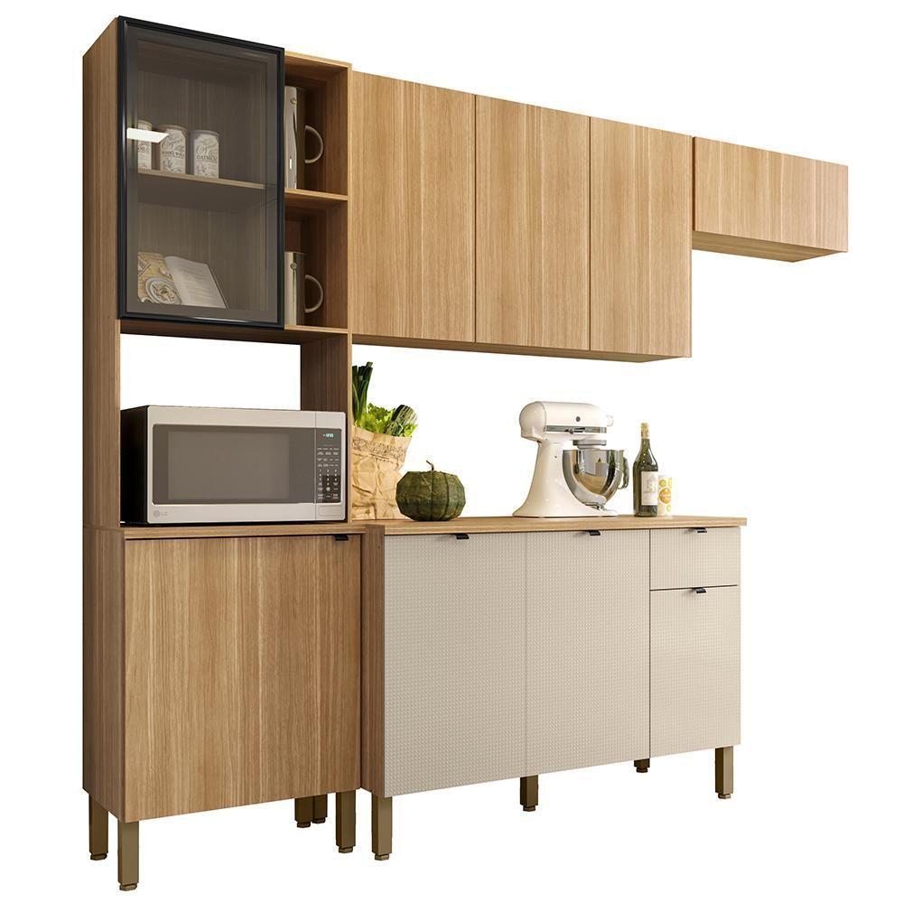 Cozinha Balcao Tampo 251 Cm Mdf Vert Plus Freijo Freijo Soft Ktp - 1