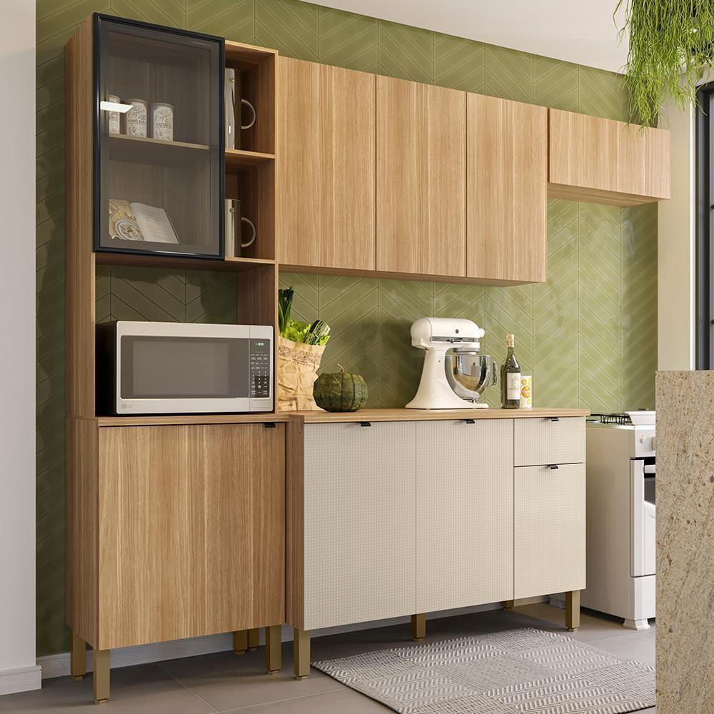 Cozinha Balcao Tampo 251 Cm Mdf Vert Plus Freijo Freijo Soft Ktp - 2