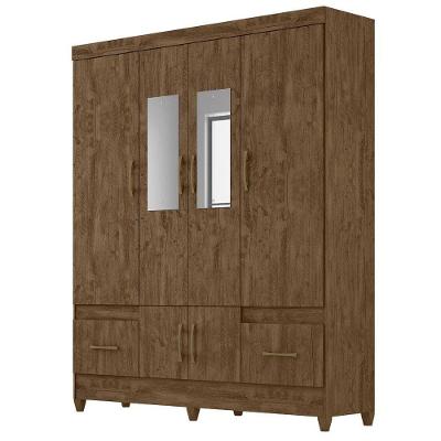 Guarda Roupa Casal Ms912 6p Espelho 165 Cm Castanho Wood