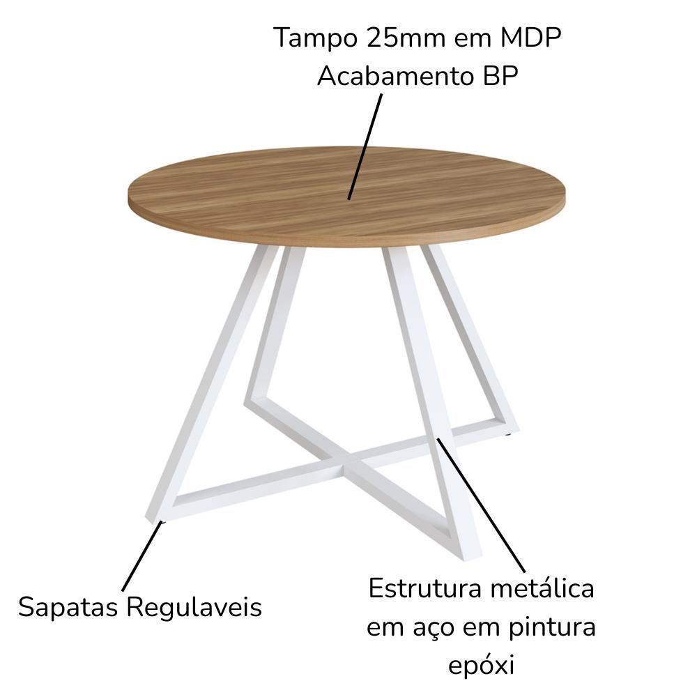 Mesa Para Escritorio 110 Cm 25916 Nogal Sevilha Branco Artesano Nogal Sevilha Branco - 2