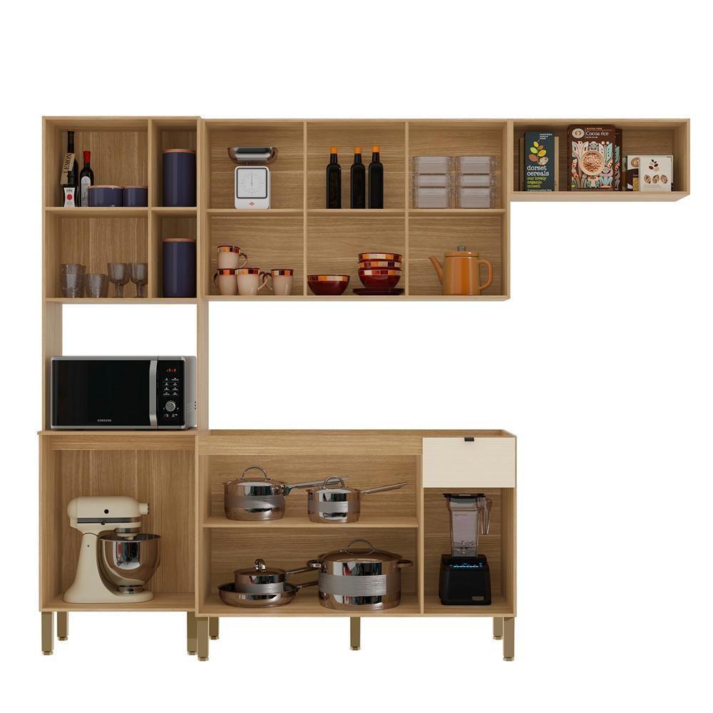 Cozinha Balcao Pia 251 Cm Mdf Vert Plus Freijo Soft Ktp - 3