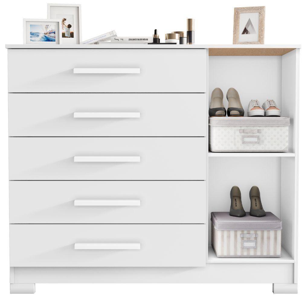 Cômoda Pietra Branco 1 Porta 5 Gavetas Jcm Movelaria - 2