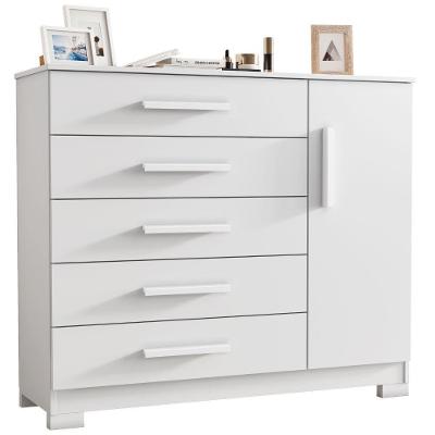 Cômoda Pietra Branco 1 Porta 5 Gavetas Jcm Movelaria