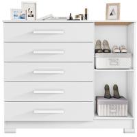 Cômoda Pietra Branco 1 Porta 5 Gavetas Jcm Movelaria - 2