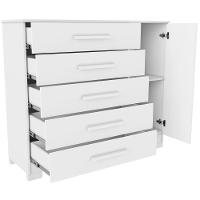 Cômoda Pietra Branco 1 Porta 5 Gavetas Jcm Movelaria - 3