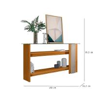 Estante Home Theater Suspenso íris Com Aparador Frizz Cinamomo Off White - Madetec - 5