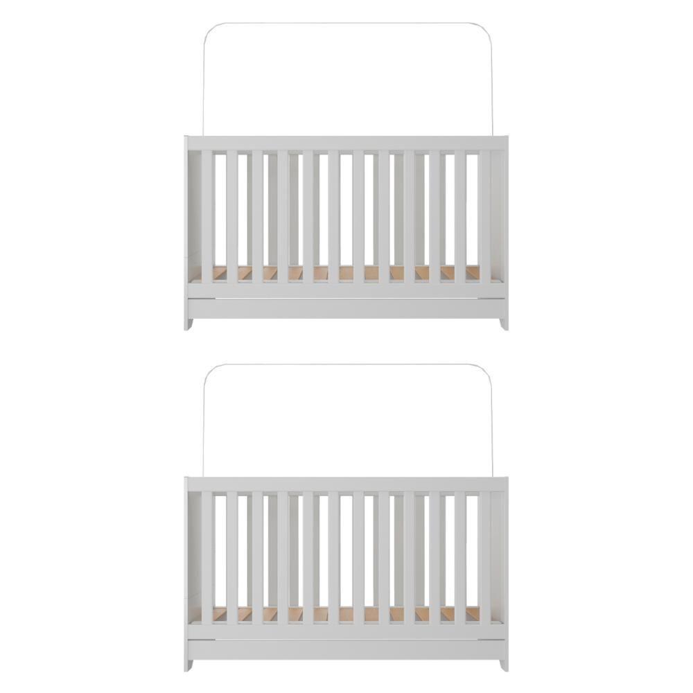 Kit Berço Para Gêmeos 3 Em 1 Com Colchões Inclusos Multimóveis Mp4393 Branco - 5