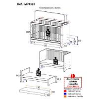 Kit Berço Para Gêmeos 3 Em 1 Com Colchões Inclusos Multimóveis Mp4393 Branco