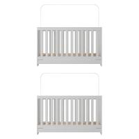 Kit Berço Para Gêmeos 3 Em 1 Com Colchões Inclusos Multimóveis Mp4393 Branco - 5