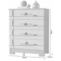 Cômoda Lídia Branco 4 Gavetas Jcm Movelaria - 3