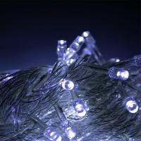 Led Pisca Cordão Com 10 Metros 100 Lampadas Formato Gota Fio Crystal Tomada Luz Natal Ano Novo Branco - 3
