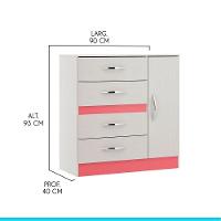 Kit Quarto Infantil Com Guarda-roupa E Cômoda Menu Móveis Branco - 5