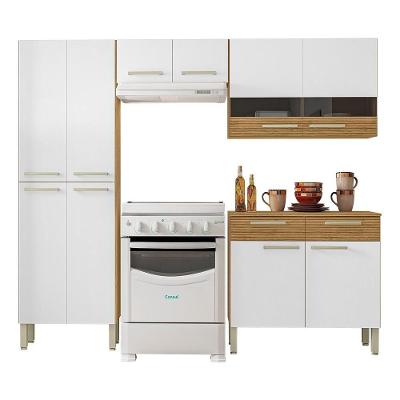 Cozinha Com Balcao Nala 222 Cm Freijo Supremo Cp Ripado Freijo Ktp