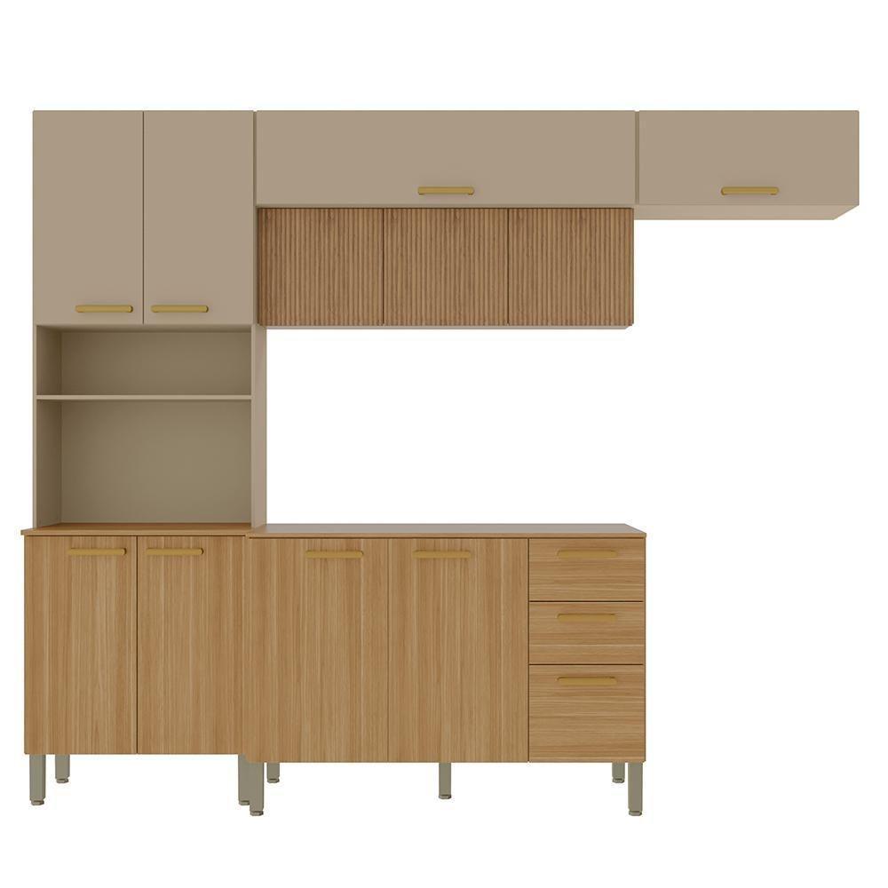 Cozinha 4 Pecas Urbane 260 Cm Freijo Vanilla Cp Ripado Freijo Ktp - 1