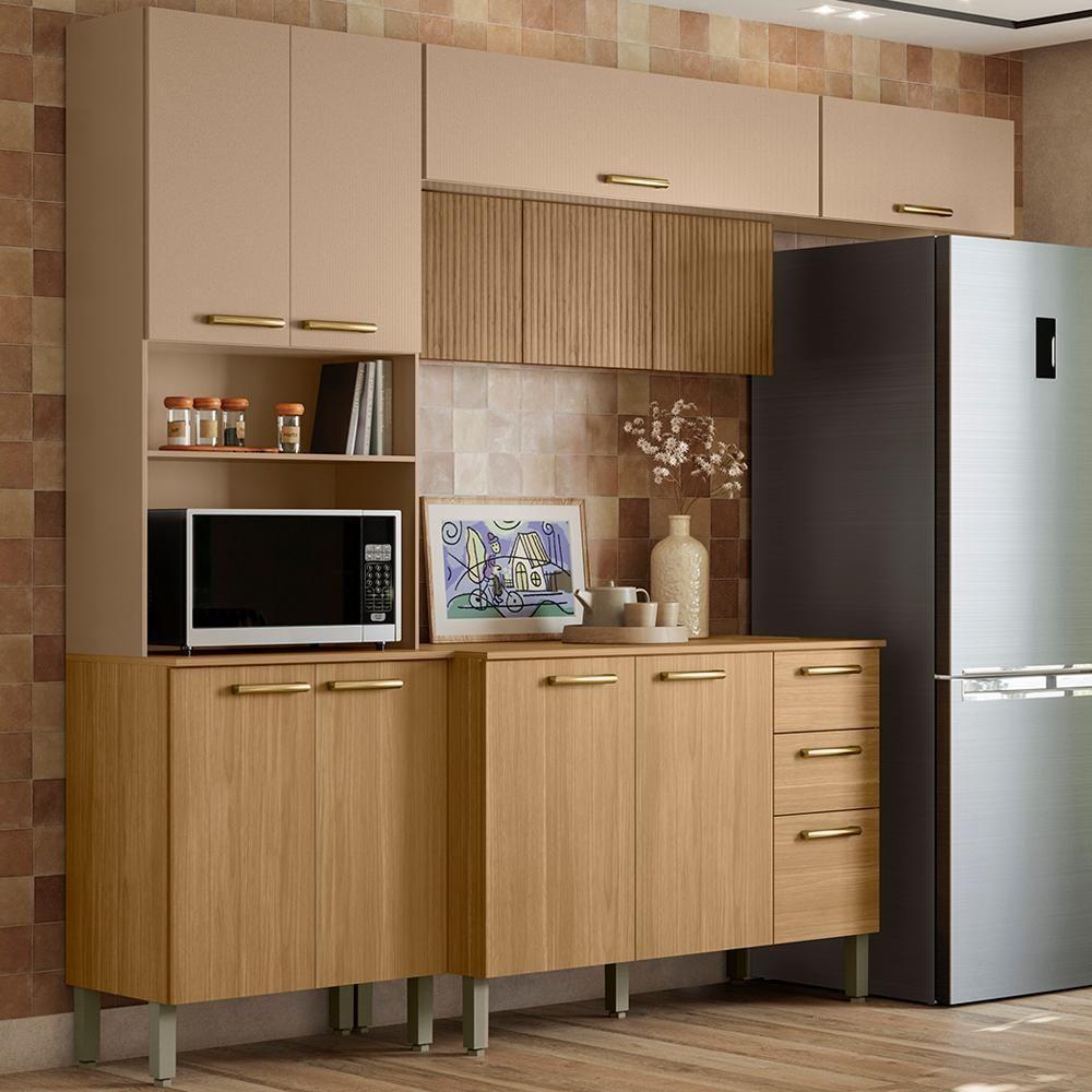 Cozinha 4 Pecas Urbane 260 Cm Freijo Vanilla Cp Ripado Freijo Ktp - 2