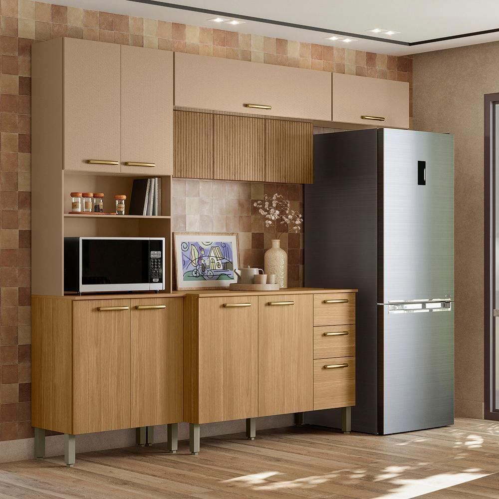 Cozinha 4 Pecas Urbane 260 Cm Freijo Vanilla Cp Ripado Freijo Ktp - 7