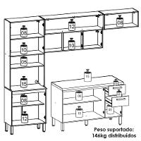 Cozinha 4 Pecas Urbane 260 Cm Freijo Vanilla Cp Ripado Freijo Ktp