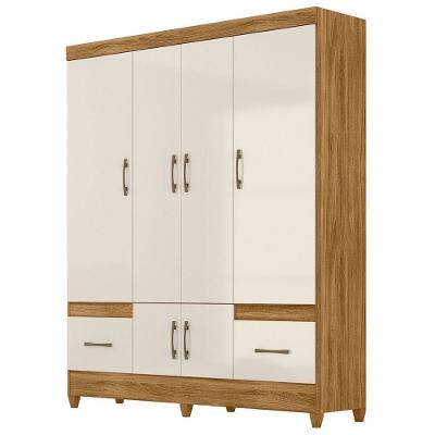 Guarda Roupa Casal Ms912 6p 165 Cm Freijo Off White Moval