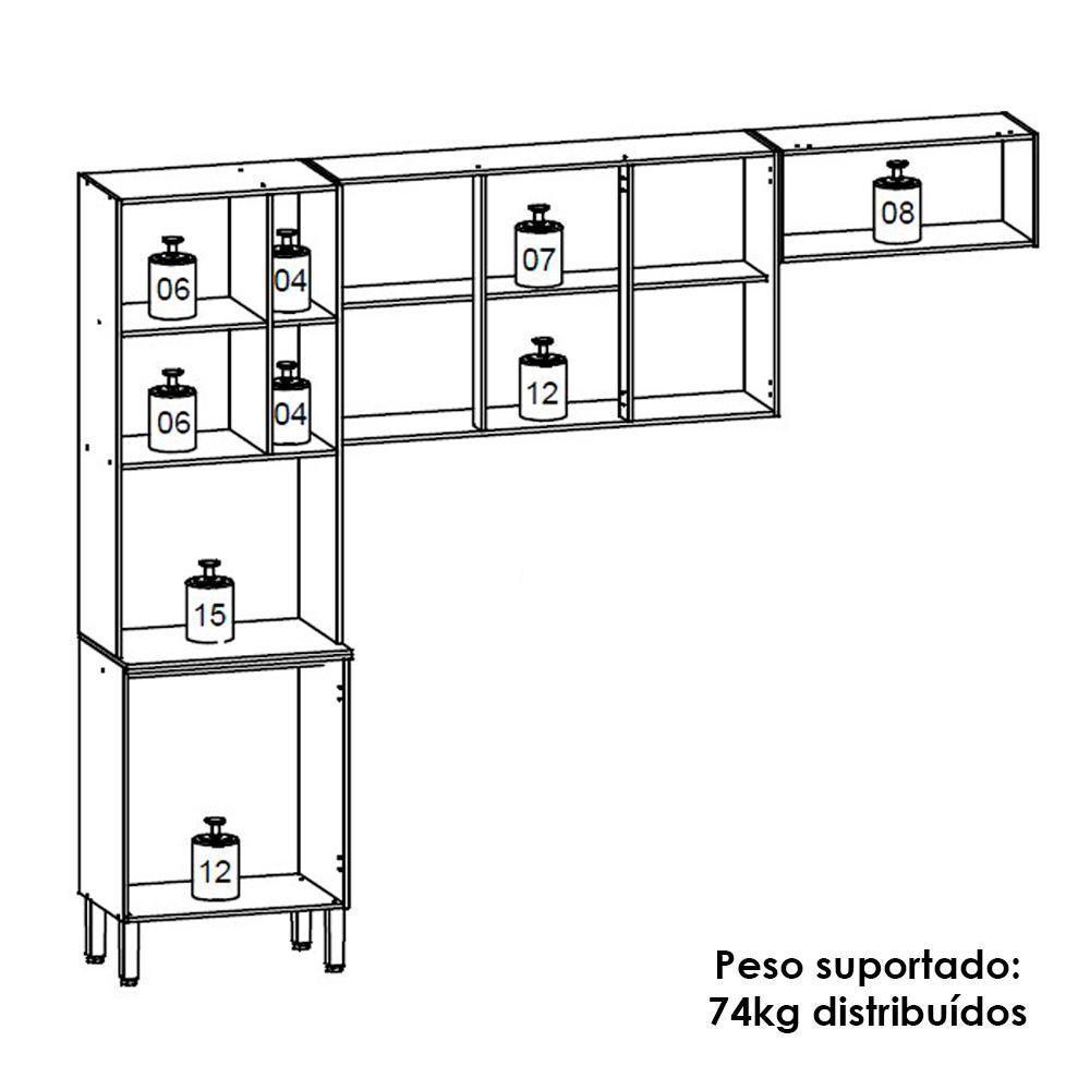 Cozinha 3 Pecas 251 Cm Mdf Vert Plus Freijo Freijo Abs Pto Ktp - 4