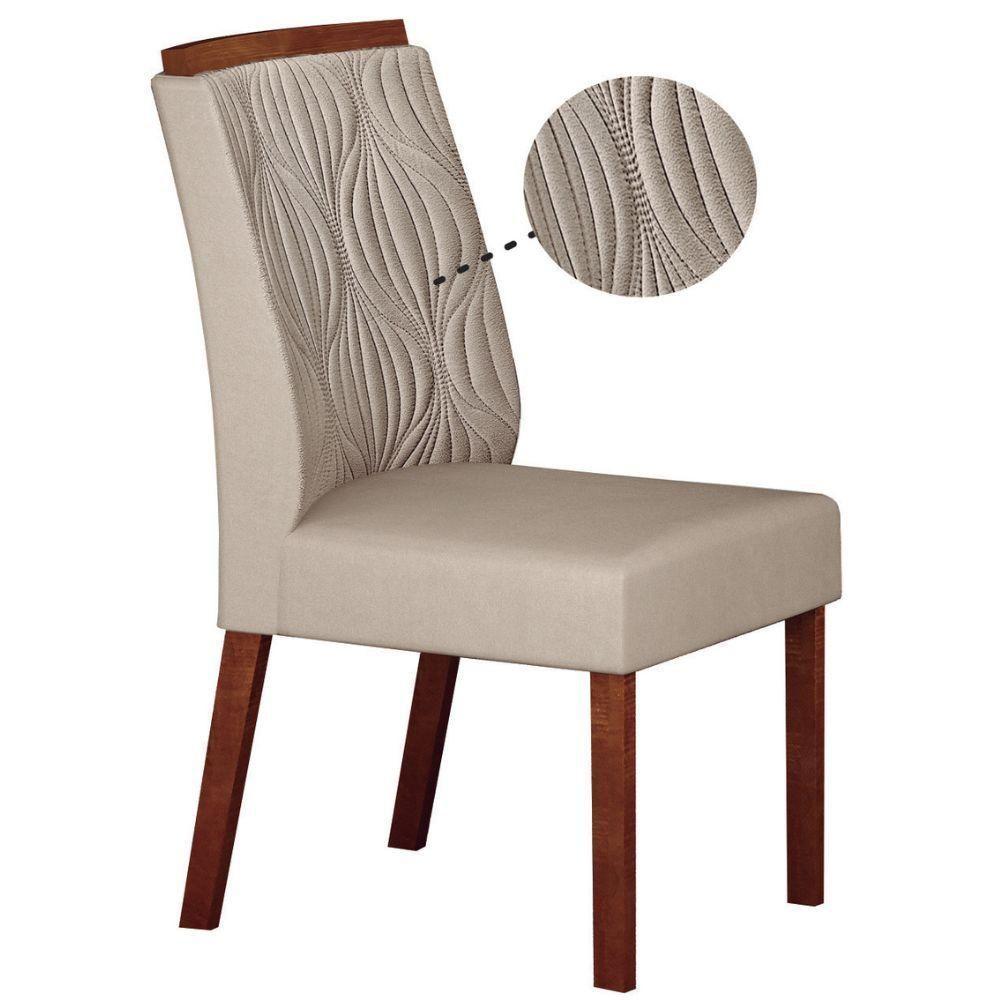 Conjunto 2 Cadeiras De Jantar Ilhéus Veludo Palha Pés Em Madeira Maciça Leifer Móveis - 5