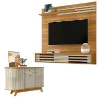 Estante Home Theater Bancada Frizz Sublime Com Aparador Para Sala Buffet Monza Cumaru Opala - Madetec - 1
