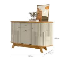 Estante Home Theater Bancada Frizz Sublime Com Aparador Para Sala Buffet Monza Cumaru Opala - Madetec - 5